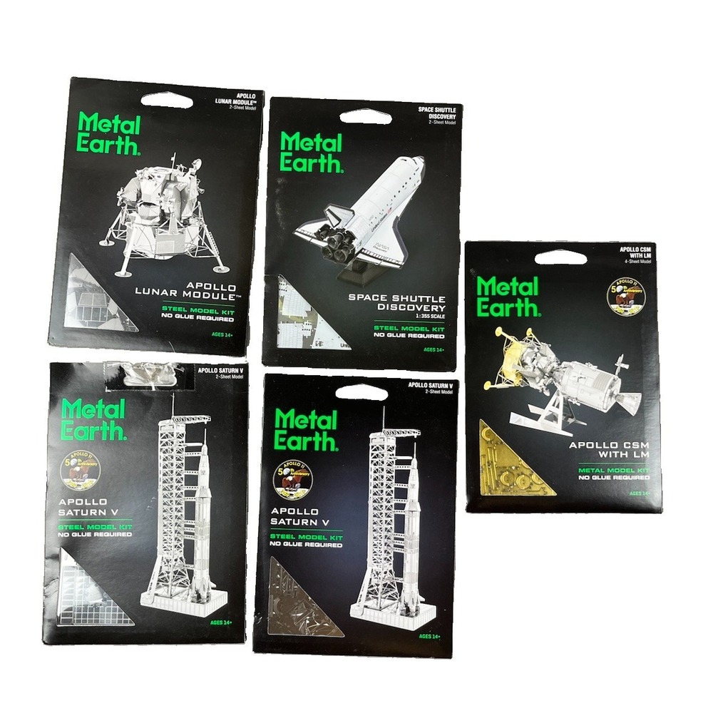 Fascinations Metal Earth - 3D Laser Cut Steel Model Kit Lot - Space Lot Of 5